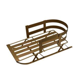 Gold Metal Decorative Sleigh For Holiday Winter Home Decor 17 in
